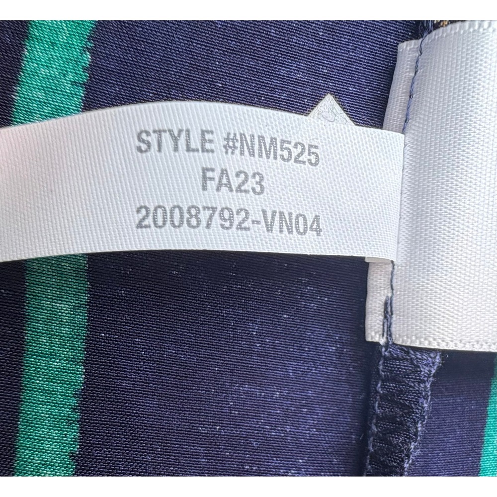 Madewell Navy Blue Striped Slip Midi Dress V-Neck Cross Back Size 14 NEW - Picture 10 of 12